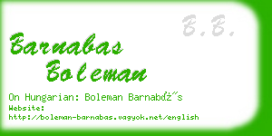 barnabas boleman business card